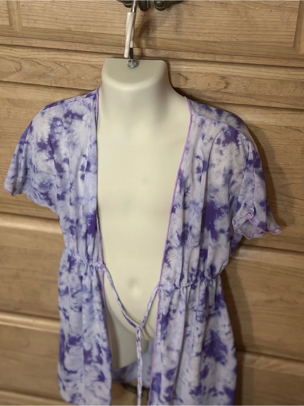 Girls Tie-Dye Lavender Kimono Swim Cover-Up | Size Medium